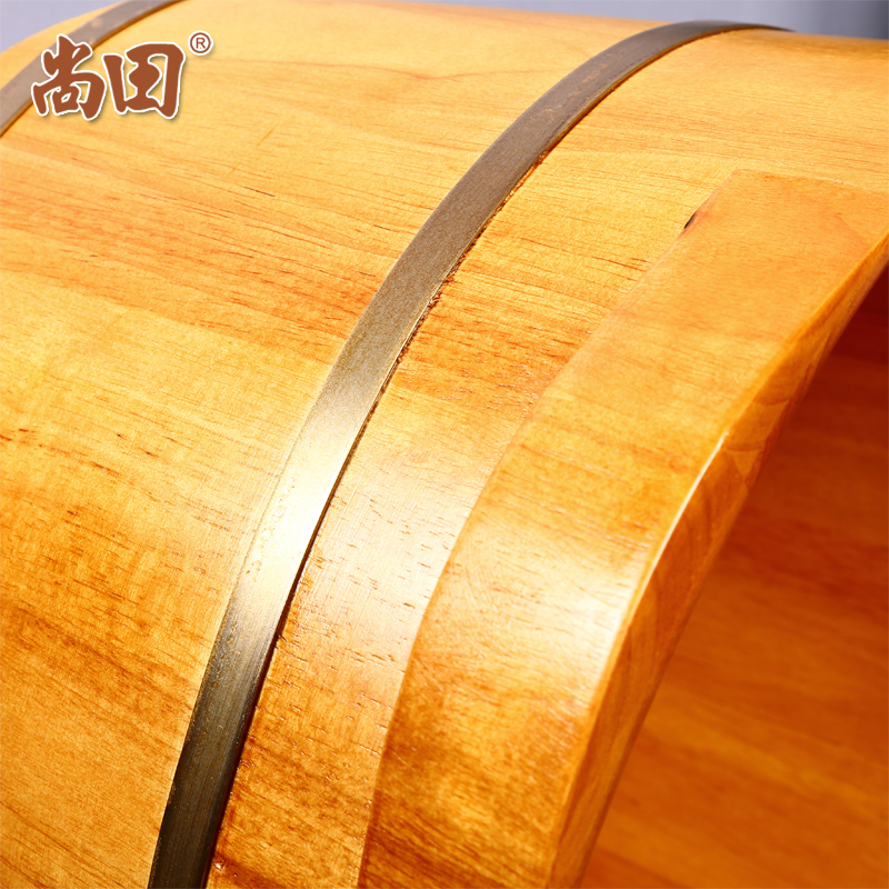 尚田橡木双耳泡脚木桶浴足桶家用足浴桶洗脚木盆木质足疗桶加带盖