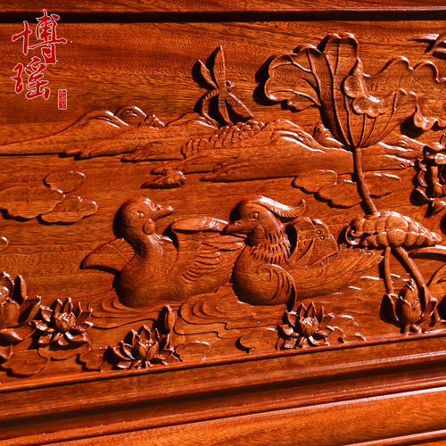 博瑶香樟木柜子卧室雕花斗柜实木衣柜收纳储物橱五六斗橱柜实木柜