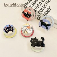 benefit趣味可愛(ài)卡通貓咪磁吸支架立體氣囊支架懶人桌面折疊伸縮