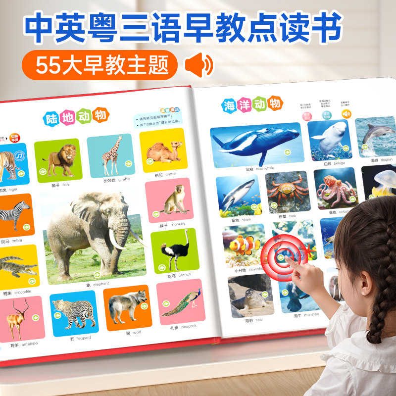 会说话的早教有声书宝宝点读发声读物幼儿启蒙认知机小孩看图识物