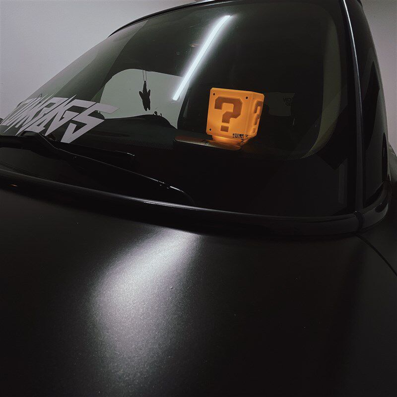 LED问号灯车载摆件发声充电小夜灯 方块砖桌面台灯床头灯车内装饰