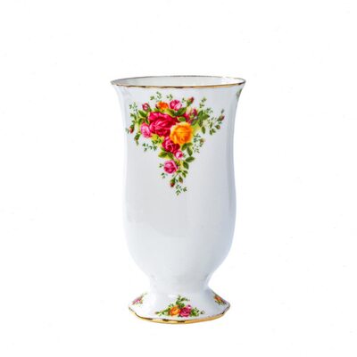 Royal Albert 阿尔伯特老镇玫瑰骨瓷花瓶花艺插花瓶家居玄关花瓶