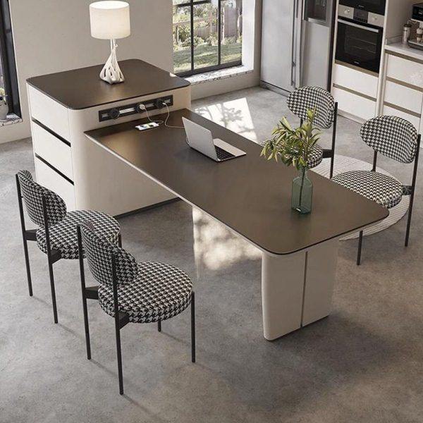 极简岛台餐桌一体家用伸缩级岩板中岛台厨房简约新款餐岛台餐椅,住宅家具,岛台,淘宝优惠券,粉丝福利购,淘宝优惠卷