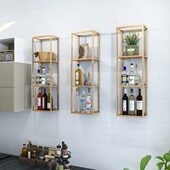 简约铁艺壁挂酒架红酒柜轻奢装 饰墙面酒柜墙上置物架吊柜展示架子