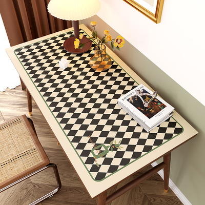 复古风梳妆台化妆桌桌垫防水防油免洗书桌学习桌桌布硅胶皮革盖布