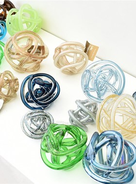每周一三五10点上新/创意现代时尚彩色玻璃麻团摆件家居装饰B8-3