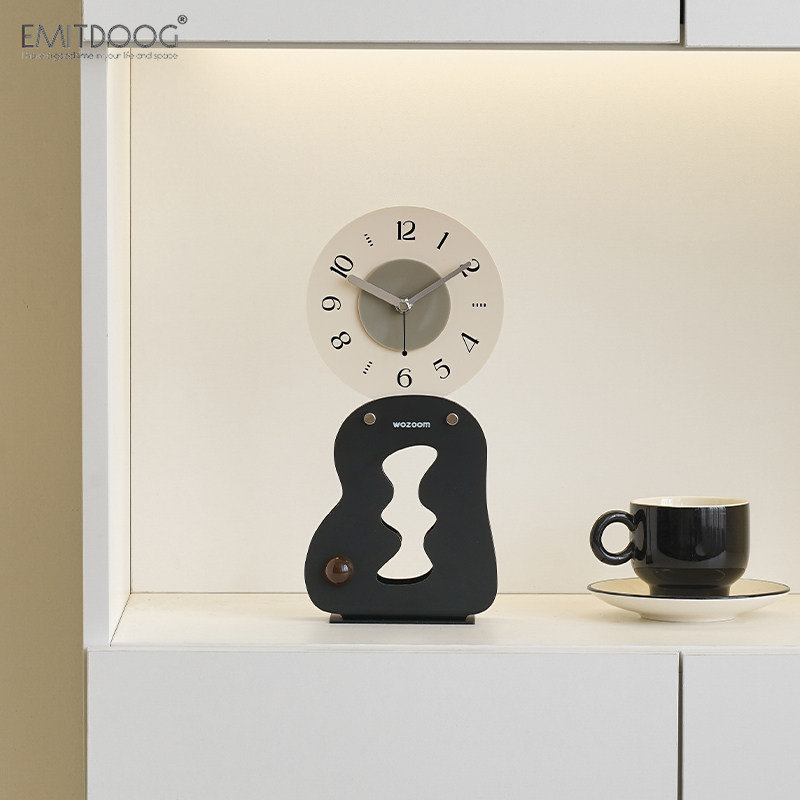 EMITDOOG办公桌面座钟书房卧室摆件客厅电视柜酒柜创意时钟装饰品