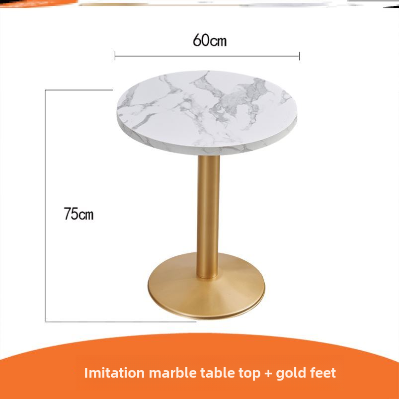 轻奢简约洽谈桌椅组合售楼处接待大理石圆桌奶茶店石板餐桌椅