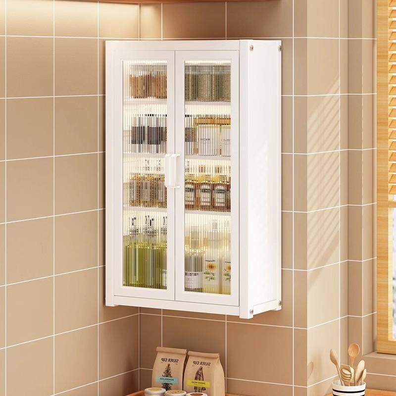 厨房置物架免打孔墙上壁挂式调料收纳柜防尘放调味品瓶罐储物橱柜,厨房/烹饪用具,厨房墙壁置物架/厨房墙壁挂架,淘宝优惠券,粉丝福利购,淘宝优惠卷