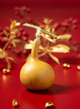 铜葫芦手把件男士随时把玩文玩天然车载摆件职场工位解压装饰品