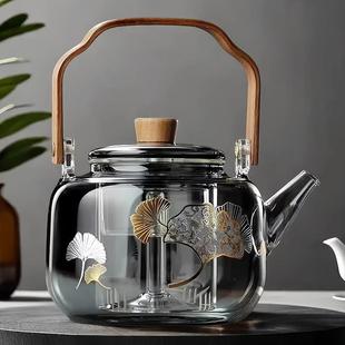 泡茶家用提梁烧水壶电陶炉围炉加厚耐高温茶具 玻璃煮茶壶2024新款