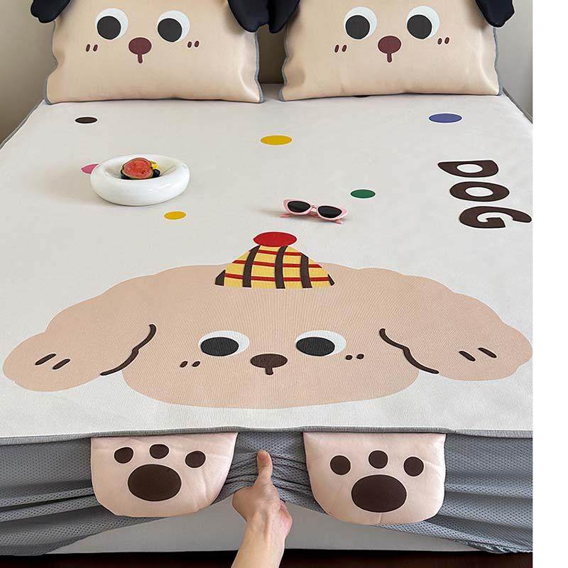 高端A类卡通动漫男孩1.5冰丝凉席女孩公主儿童房床笠款可爱空调席