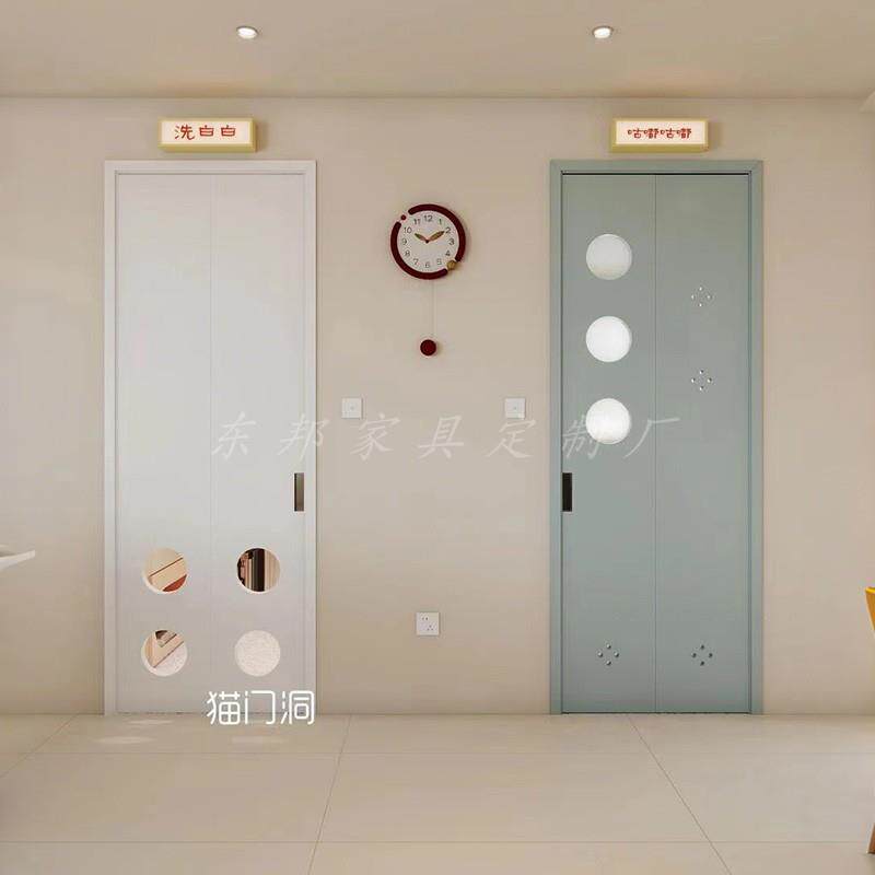 折叠门定制化妆室平移门厨房卧室洞洞门隐形门180度折叠门拉门