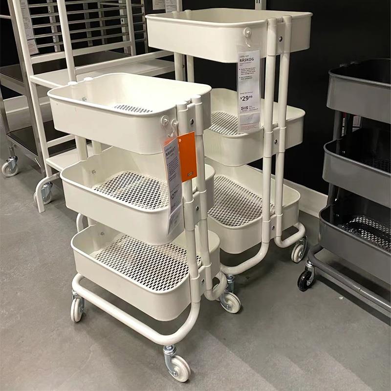 心家宜厨房家用小推车置物架婴儿新生儿用品落地移动零食收纳架子