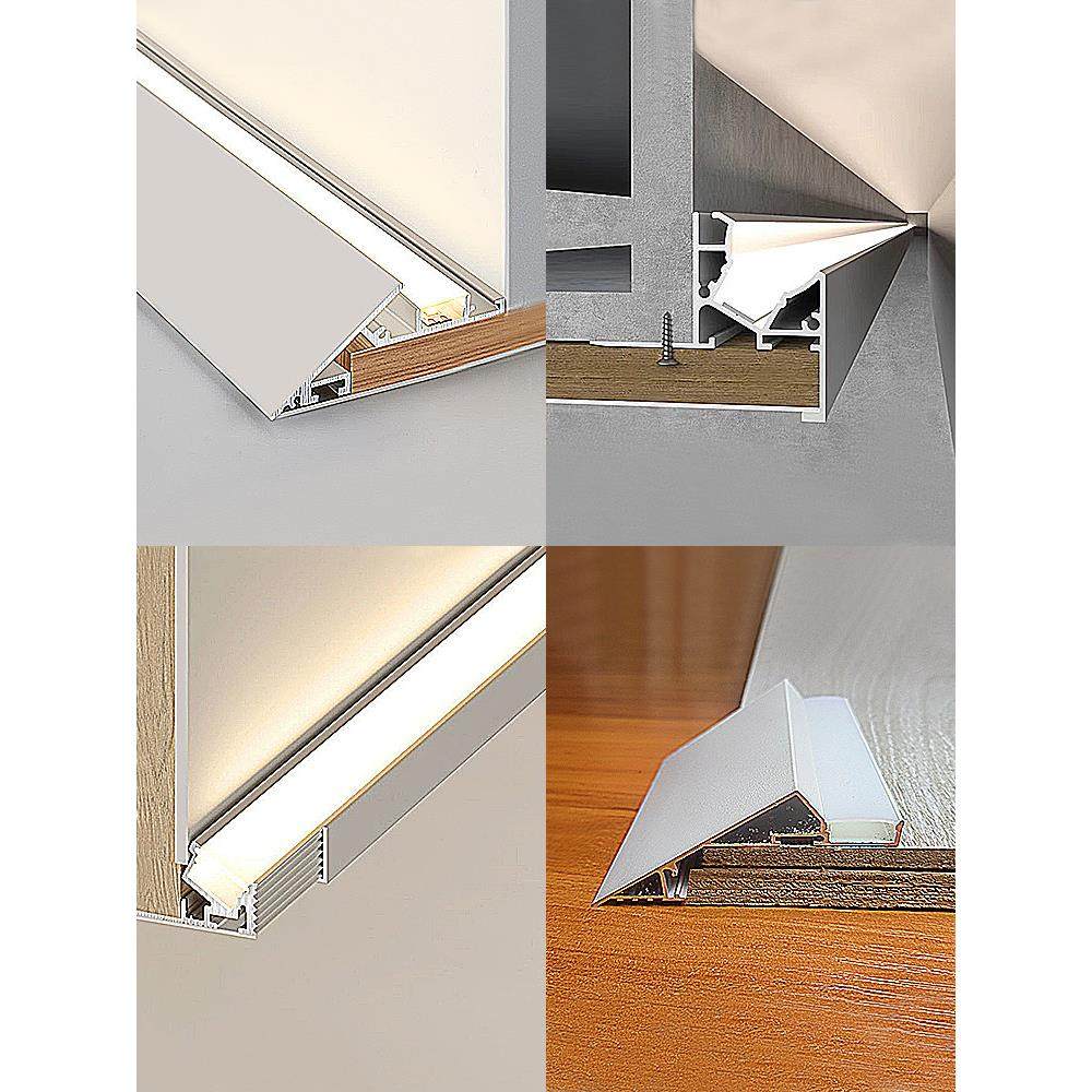 薄如蝉翼斜面灯槽悬浮吊顶单边45度漫反射回形反光灯槽洗墙氛围灯,家装灯饰光源,室内LED灯带,淘宝优惠券,粉丝福利购,淘宝优惠卷