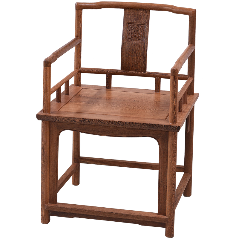 鸡翅木太师椅红木茶椅主人椅中式实木圈椅仿古南宫椅围椅茶桌椅子