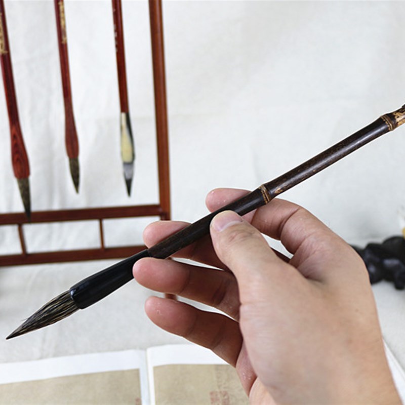 纯石獾大中小楷毛笔狼毫欧楷 硬毫正宗湖笔文房四宝书法练习毛笔