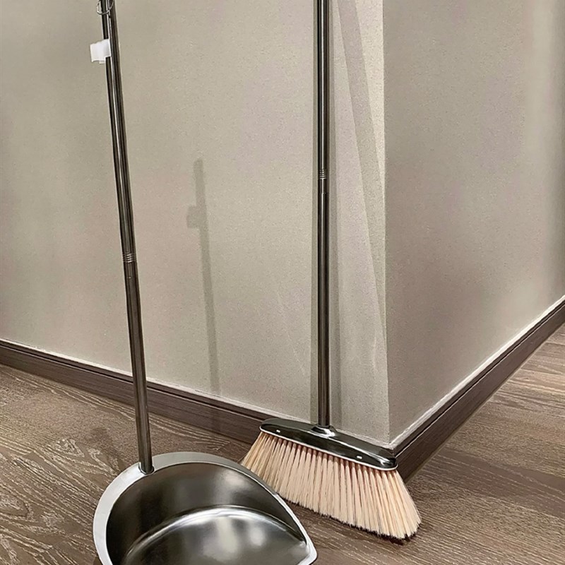 不锈钢扫把簸箕套装家用高档笤帚组合加厚垃圾铲撮子宿舍扫地神器