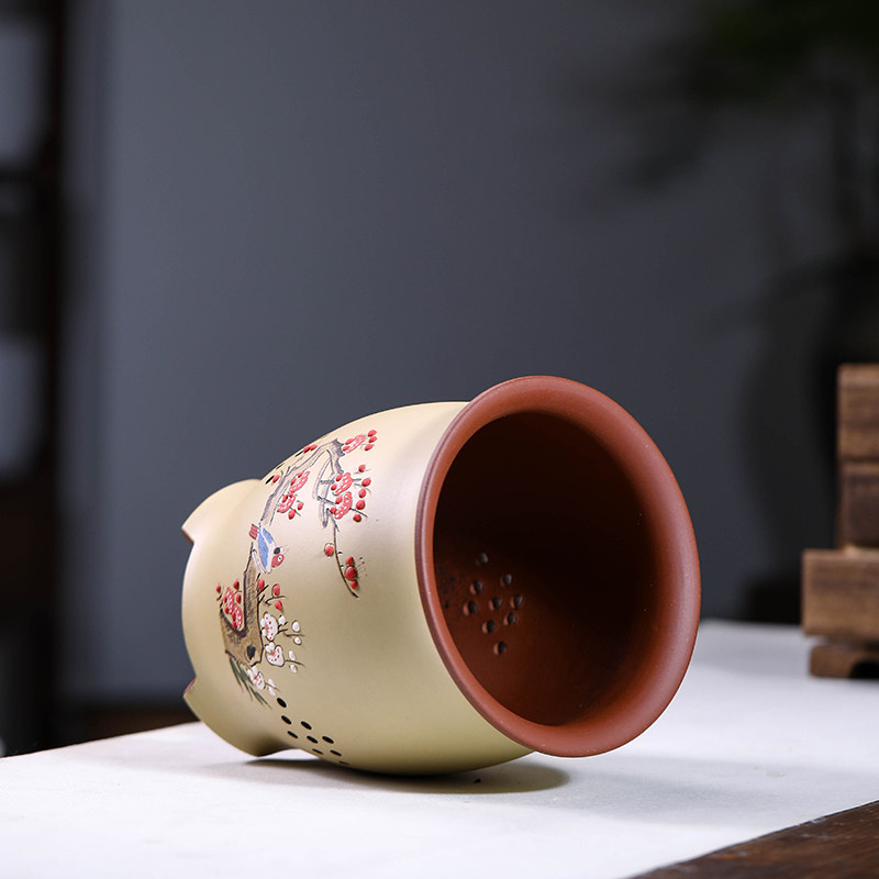 宜兴紫砂花盆精品花盆兰花盆桌面绿植古典花盆手工刻绘圆形