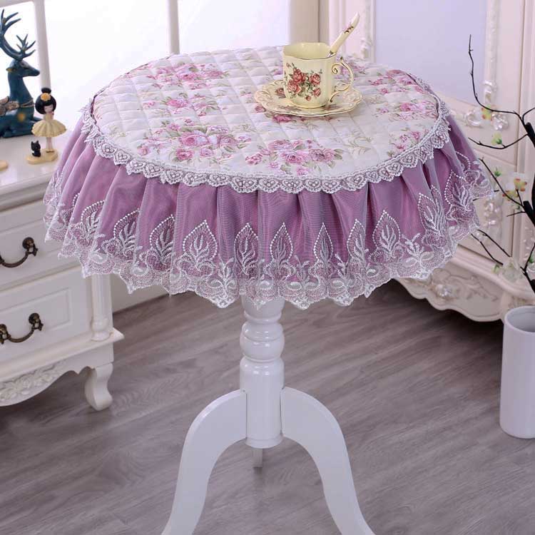 欧式加厚田园布艺圆桌布家用大小圆形餐桌咖啡桌办公会议桌盖布