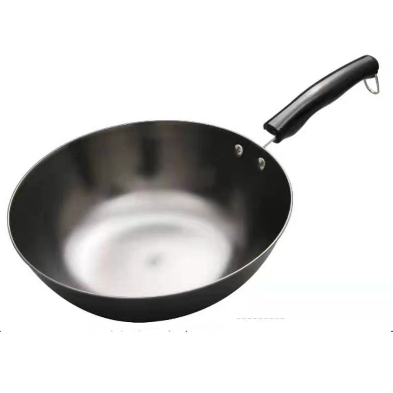 华邦真不锈小炒锅26cm28cm多功能辅食锅无涂层铸铁炒锅单身可用锅