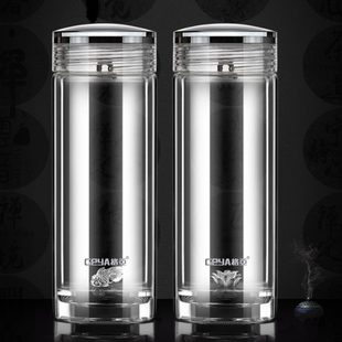 高档双层加厚水晶茶杯商务高端奢华水杯隔热 GEYA格亚玻璃杯男士