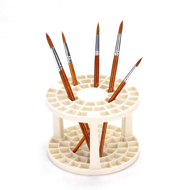 多功能米白色多孔插笔架 DIY组装笔架 学生桌面收纳架塑料笔筒架