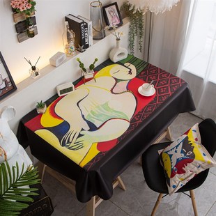 PVC皮革防水防油桌布毕加索 马蒂斯油画美术室涂鸦艺术台布可