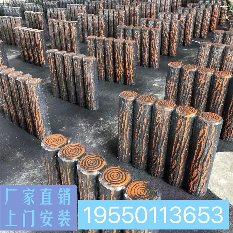 仿木桩水泥仿树皮木桩河道木桩别墅花院隔离栅栏防腐木河岸仿树墩