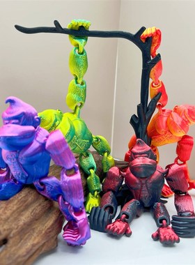 3D打印大猩猩挂树送树枝模型玩具卡通公仔彷真动物家居装饰系摆件