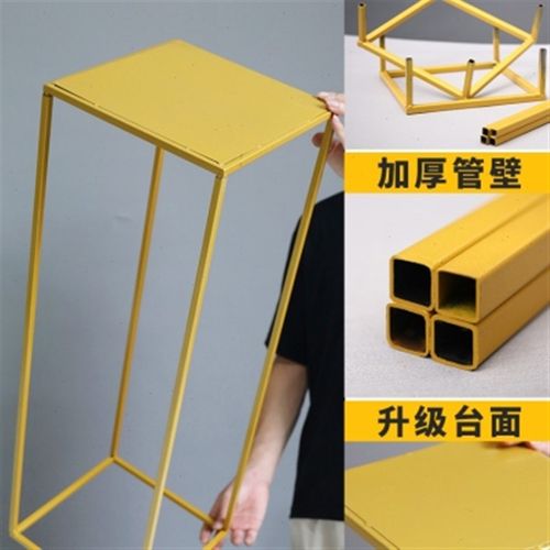 婚庆婚礼道具金色铁艺几何路引方框花架迎宾花柱舞台装饰布置摆件