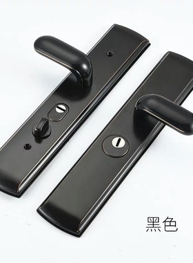 金色多功能防盗门锁黑色双开门对开门拉手不锈钢面板把手执手门锁