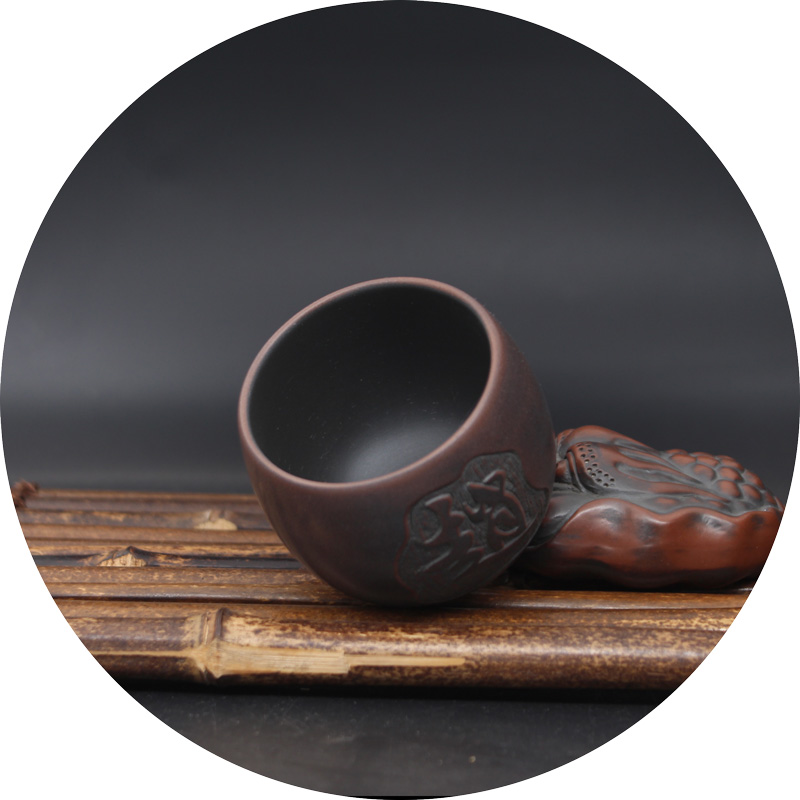 【行走树】百姓杯姓氏杯主人杯纯手工功夫广西钦州坭兴陶品茗茶杯