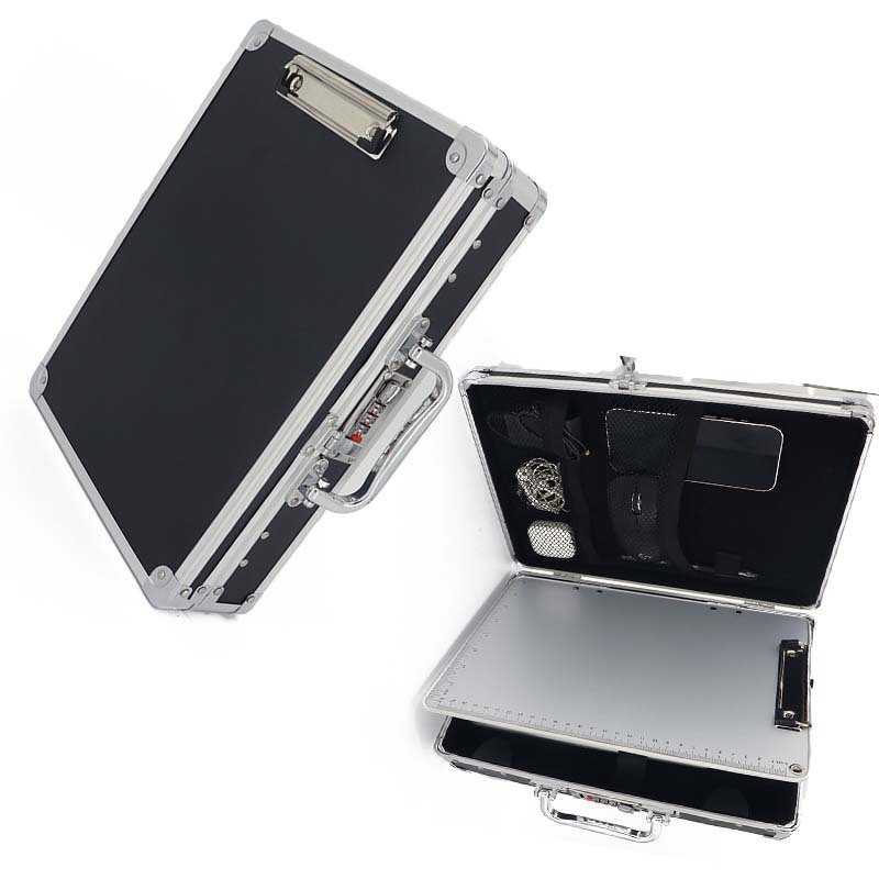 密码锁剪贴板盒带手柄重型剪贴带储物大容量铝金属公文包