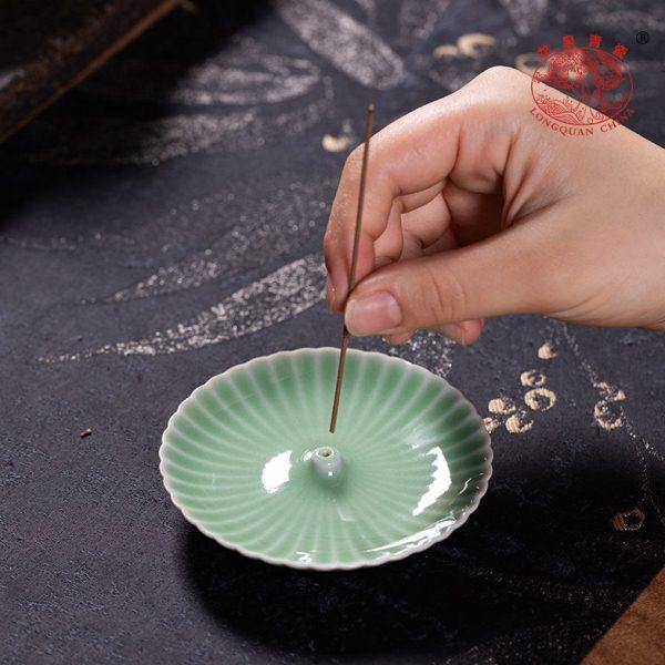 龙泉青瓷线香香插香座创意家用室内陶瓷插香盘立香熏香座茶道配件,家居饰品,香托/香盘/香座/香插,淘宝优惠券,粉丝福利购,淘宝优惠卷