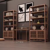 新中式 实木博古架仿古玄关柜展示柜简约现代茶叶茶柜多功能置物架