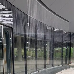 墙钢丝线屏风流水光纤水数字水景帘幕人水流水观造瀑拉线工程水布