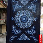 门帘布农家长桌餐扎染民族风染茶几布茶楼馆布蜡乐云南台布 土