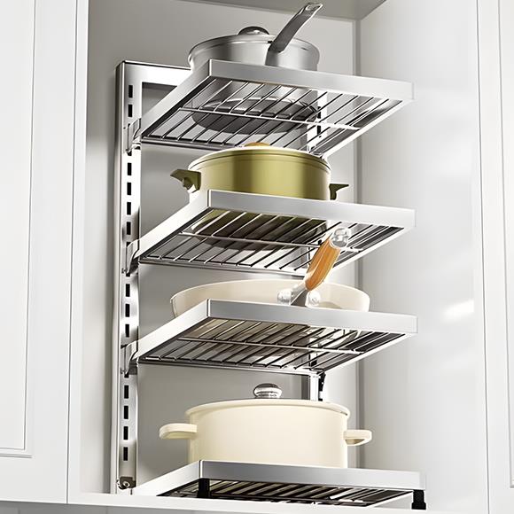 304不锈钢锅架厨房置物架多层家用台面锅具分层多功能水槽收纳架