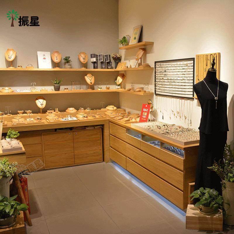 银饰品展示柜服装店货架展示架柜耳环落地珠宝时尚配饰柜台