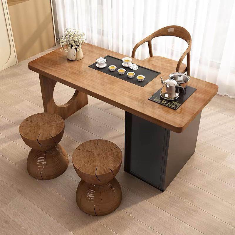 阳台茶桌椅组合小型家用茶台烧水壶一体奶油风高端实木阳台泡茶桌,3C数码配件,USB灯,淘宝优惠券,粉丝福利购,淘宝优惠卷