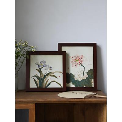 陶瓷瓷板画景德镇手绘文人挂画茶空间写意画新中式装饰画茶道配件