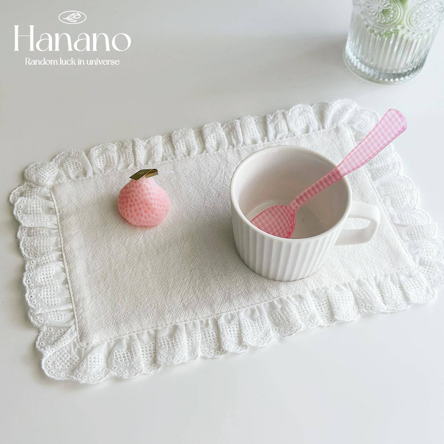 韩式ins爱心花边小餐巾餐垫杯垫双层多用途防尘盖布烘焙美食拍摄