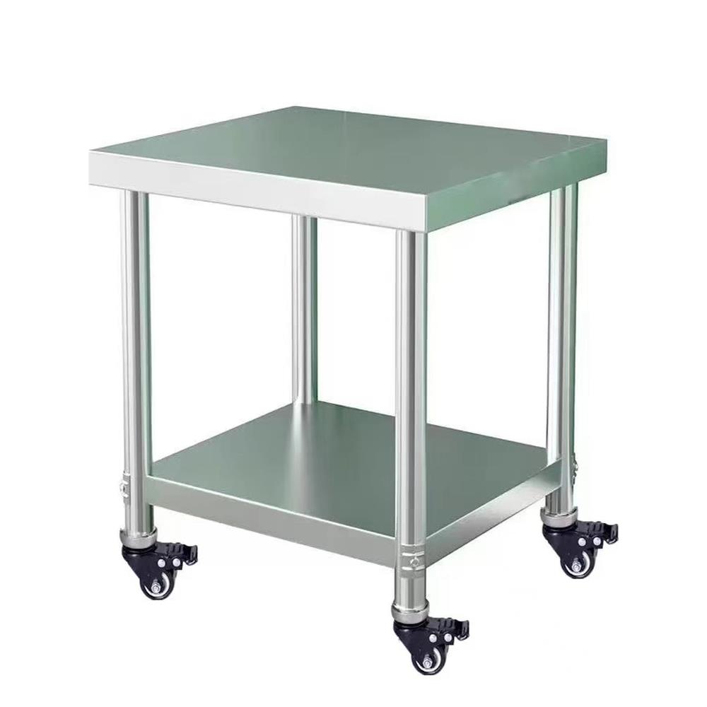 万向轮不锈钢置物工作台可移动操作台多功能小桌带轮子厨房收纳架