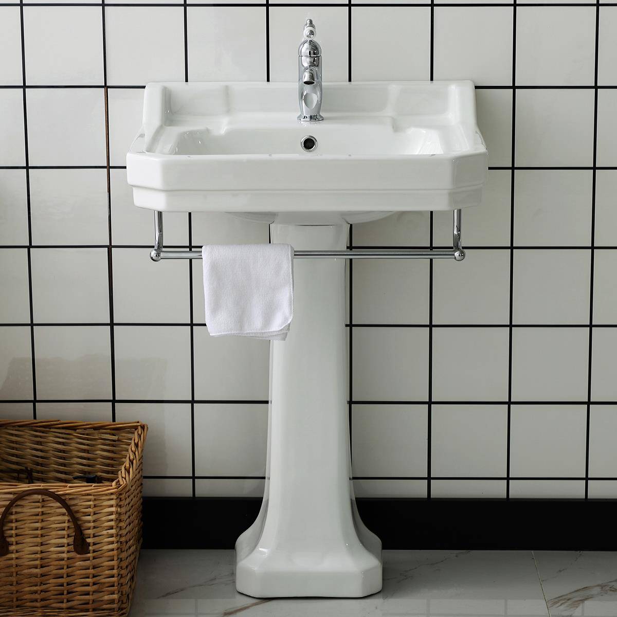 60cm欧式维多利亚立柱盆复古洗手盆洗脸盆洗衣盆英国古典落地柱盆