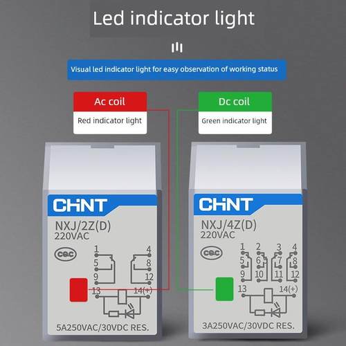 正泰NXJ小型电磁继电器2Z3Z4Z(D)中间继电器12V24V220V8脚14脚2ZH