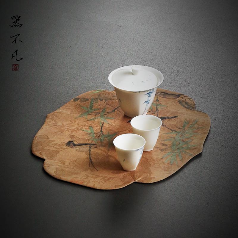复古云纱干泡茶席防水桌垫中式禅意布艺茶巾隔热壶垫茶杯垫茶台布