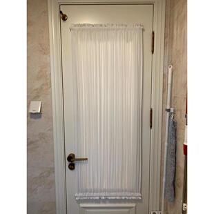 绷纱纱帘飘窗免打孔上下穿杆玻璃门帘魔术贴内开窗美式隔断帘窗帘