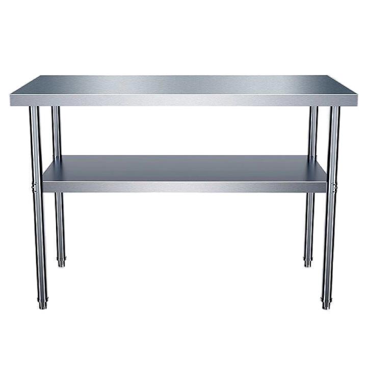 厨房两层操作台商用不锈钢打荷台切菜桌子放锅高锅灶台架子工作台