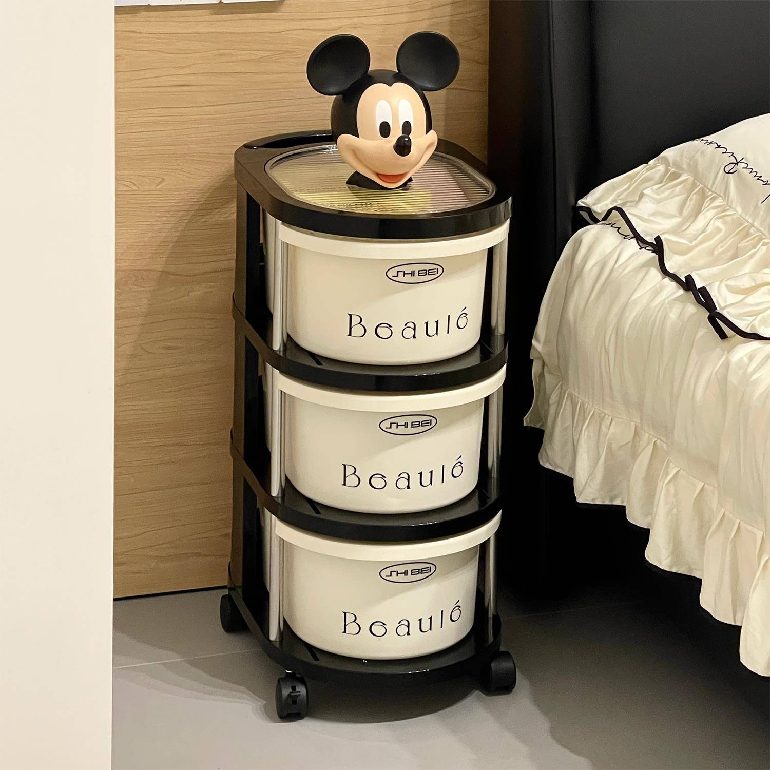 零食置物架卧室抽屉式多层储物架厨房带轮小推车客厅可移动收纳架